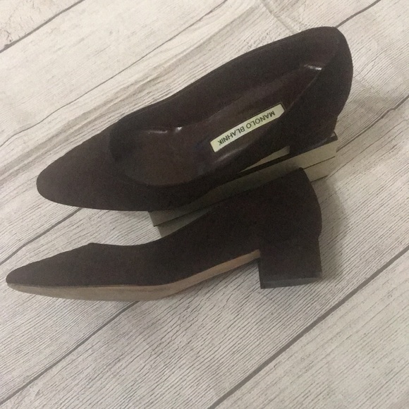 Beautiful vintage Manolo Blahnik Lisqui Quilted Suede, block heel - Brown sz38 - Picture 3 of 10